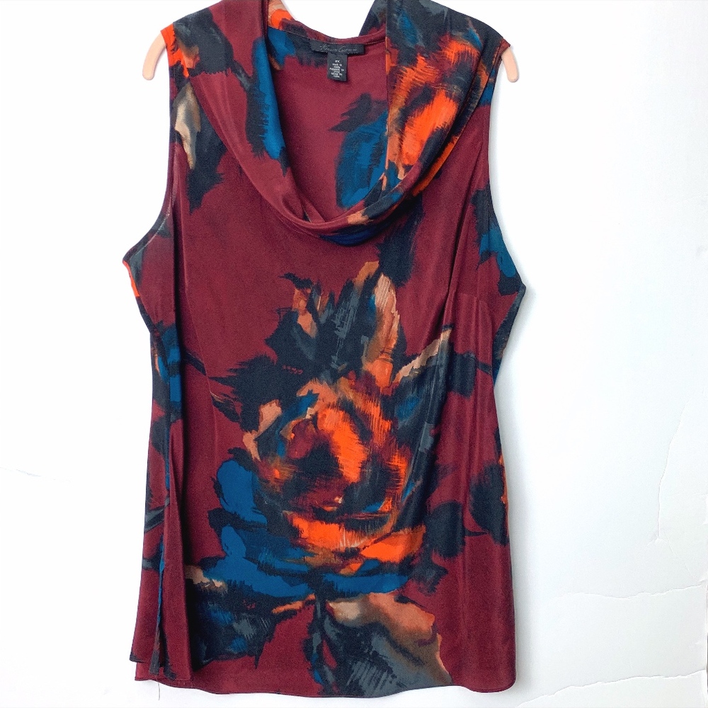 Kenneth Cole NY 100% Silk Cowl Neck Top - Size 2X